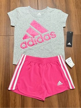 Adidas Girls 2 Piece Matching Set Size 4 NWT